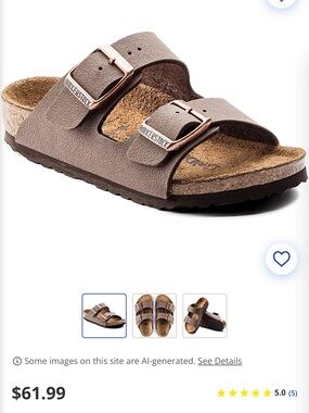 Birkenstock Kids Arizona Two-Strap Sandal - Brown size Eu 31 13-13.5